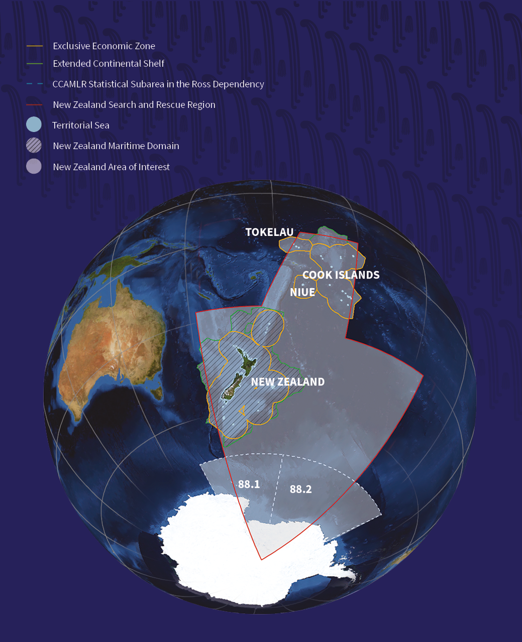 Map of New Zealand’s Maritime Domain and Area of Interest