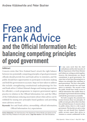 Free and Frank Advice article