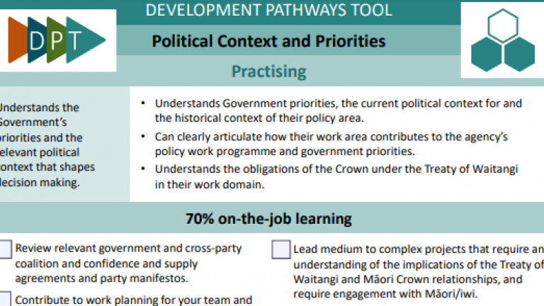 Development Pathways Tool example page