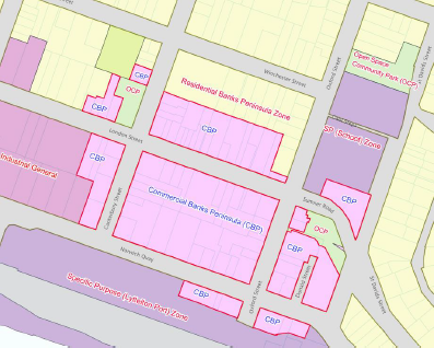 Lyttelton Commercial Banks Peninsula Zone areas proposed to ve affected by this proposal