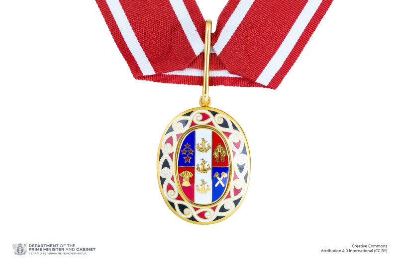 Badge of a Member of the Order of New Zealand (on neck ribbon)